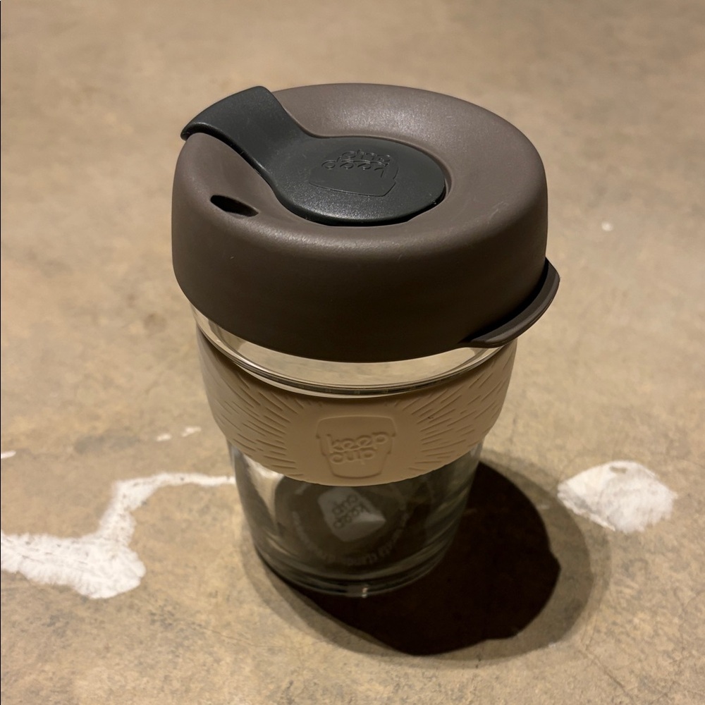 Keep Cup Glass Reusable Travel Cup - Brown/Tan